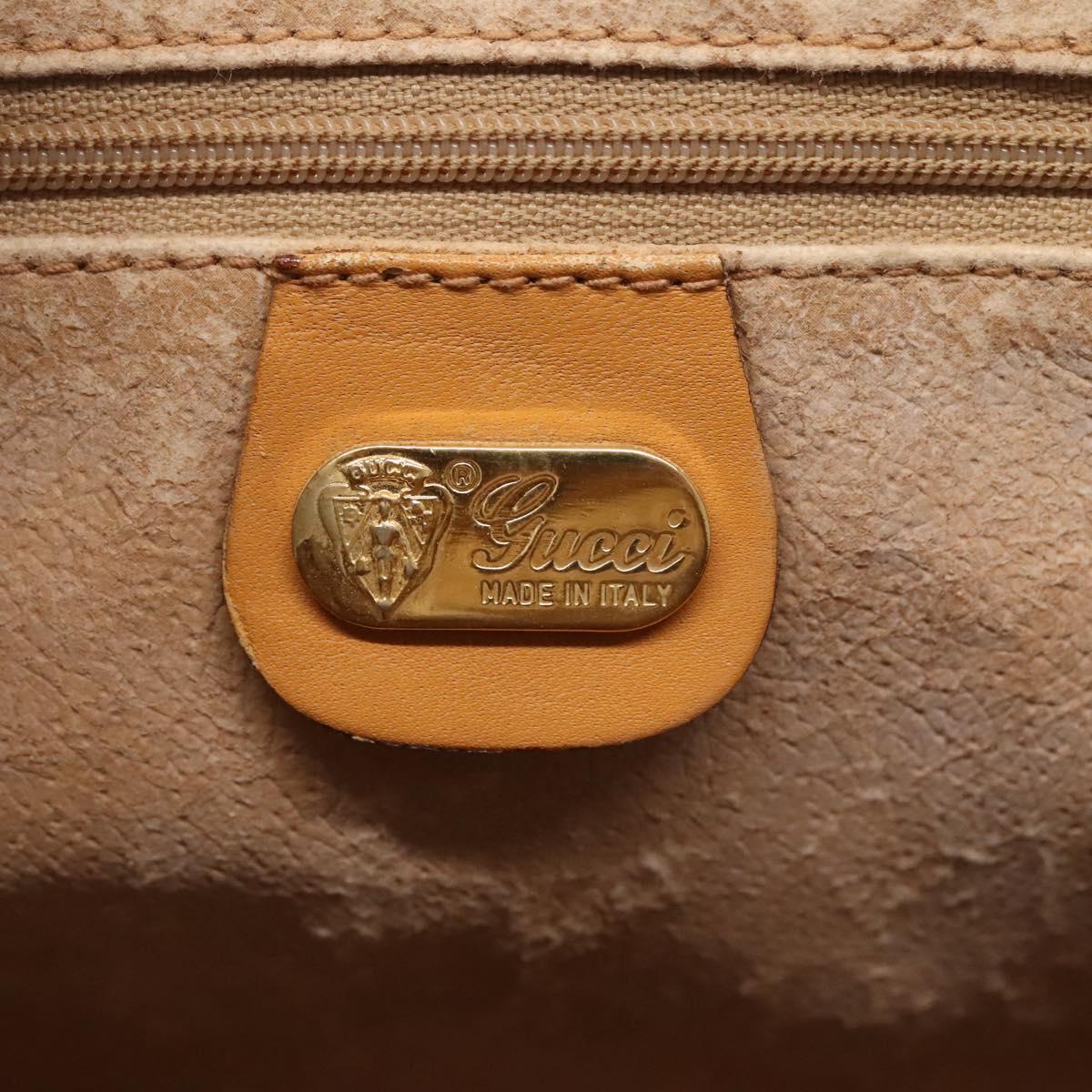 GUCCI Micro GG Supreme Hand Bag PVC Beige Gold 000 39 0030 Auth BA3431