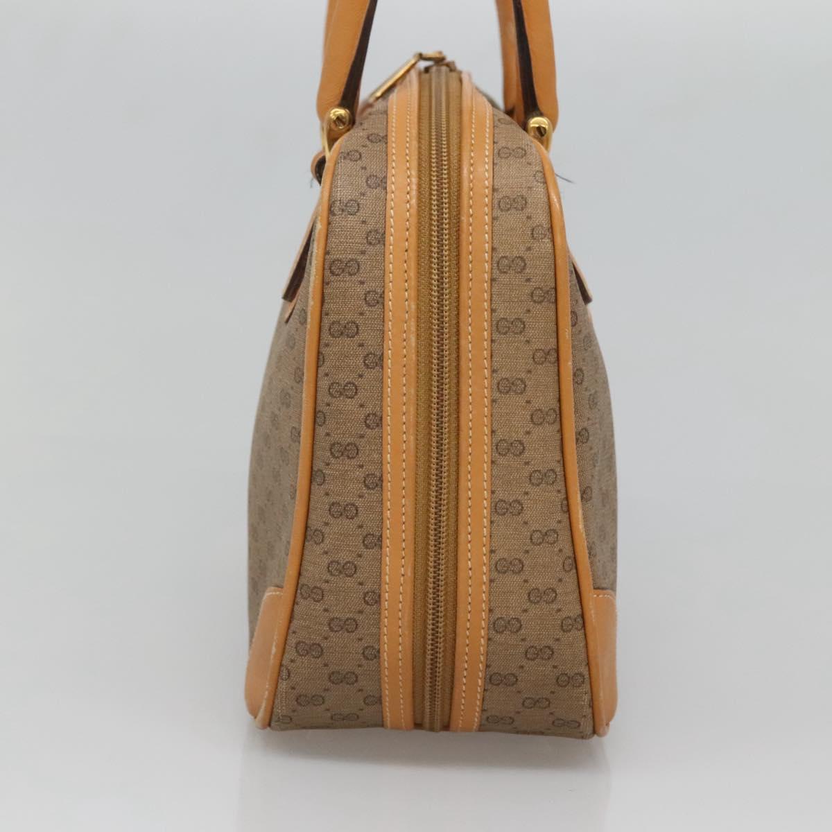 GUCCI Micro GG Supreme Hand Bag PVC Beige Gold 000 39 0030 Auth BA3431