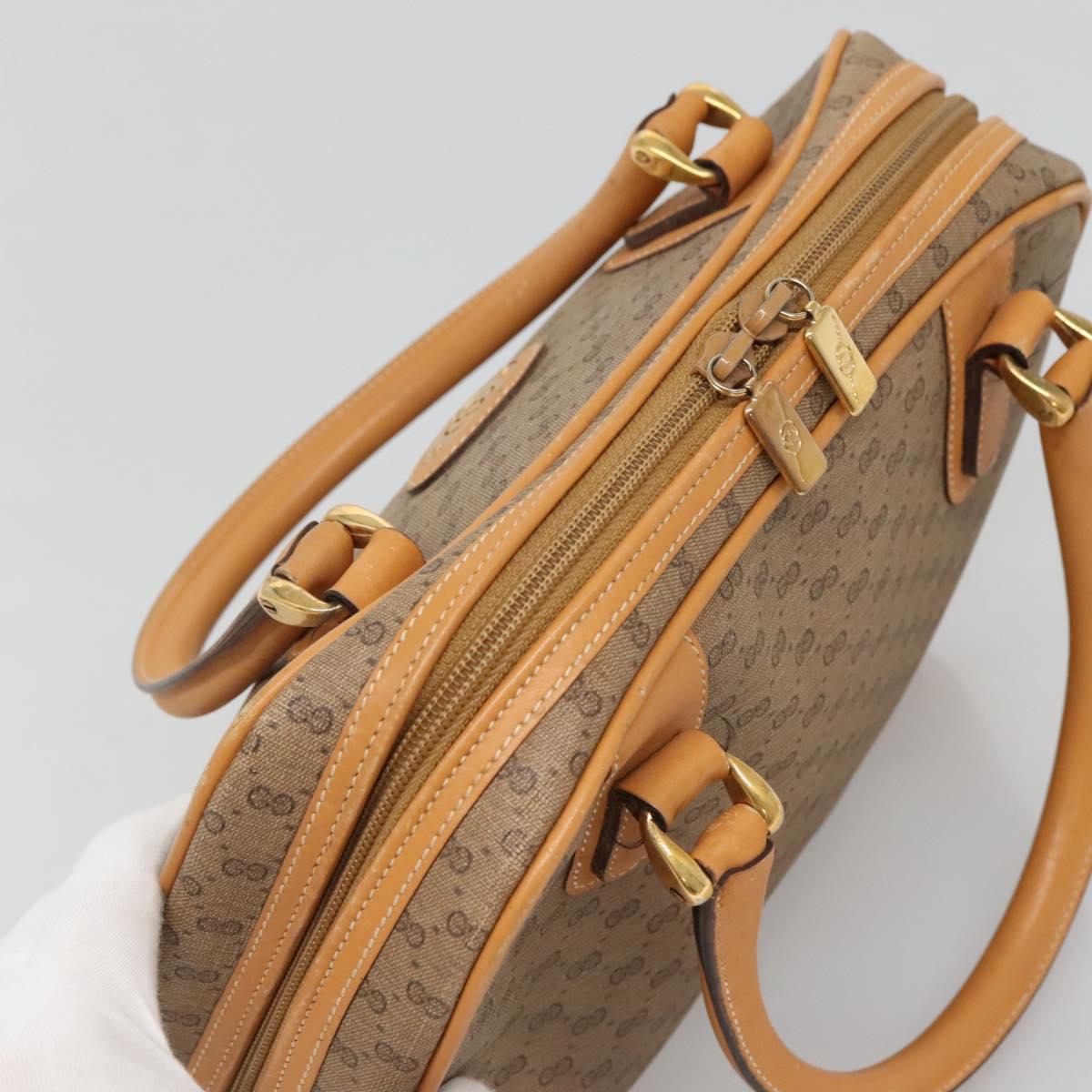 GUCCI Micro GG Supreme Hand Bag PVC Beige Gold 000 39 0030 Auth BA3431