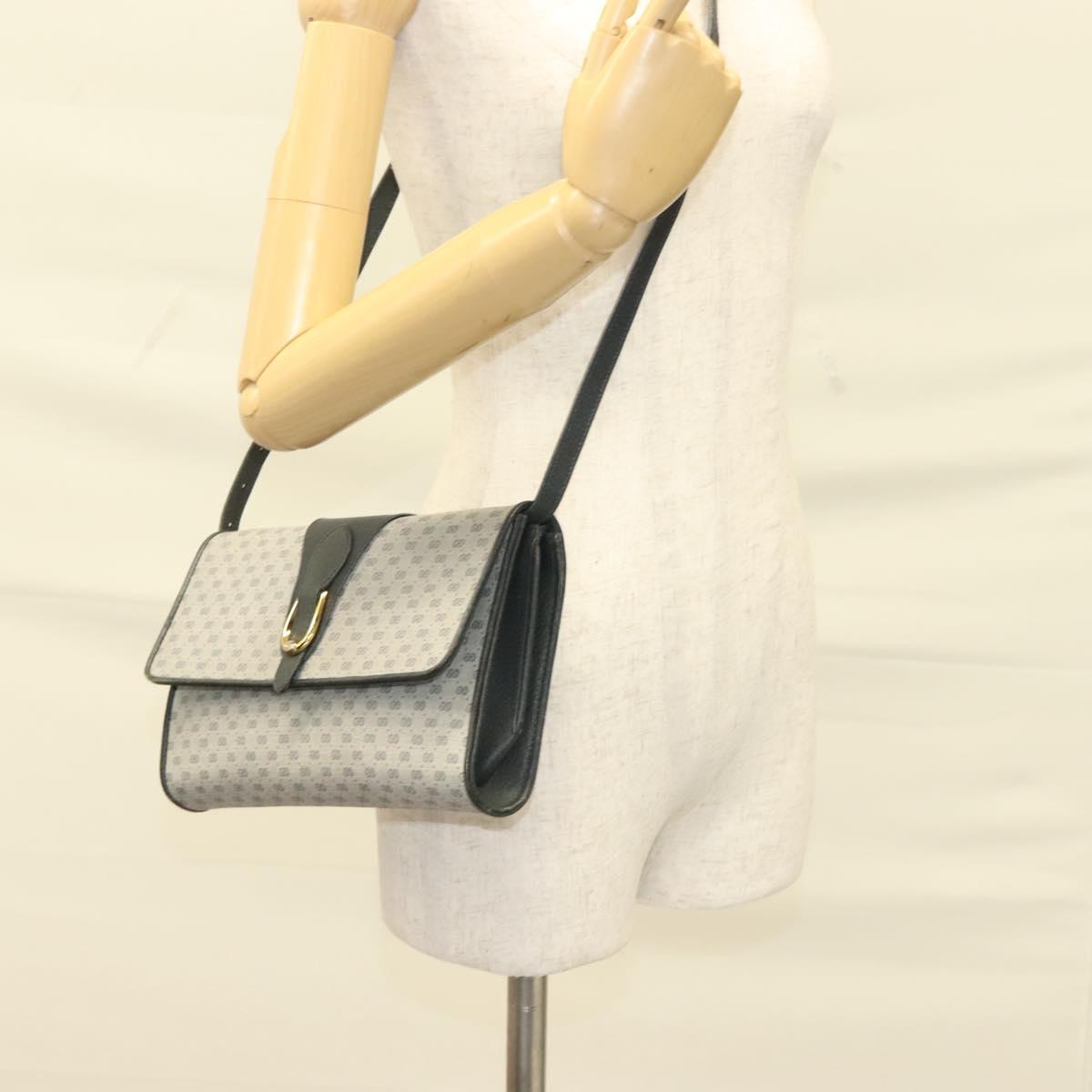 GUCCI Micro GG Supreme Shoulder Bag PVC Navy Gold 89 02 050 Auth BA3432