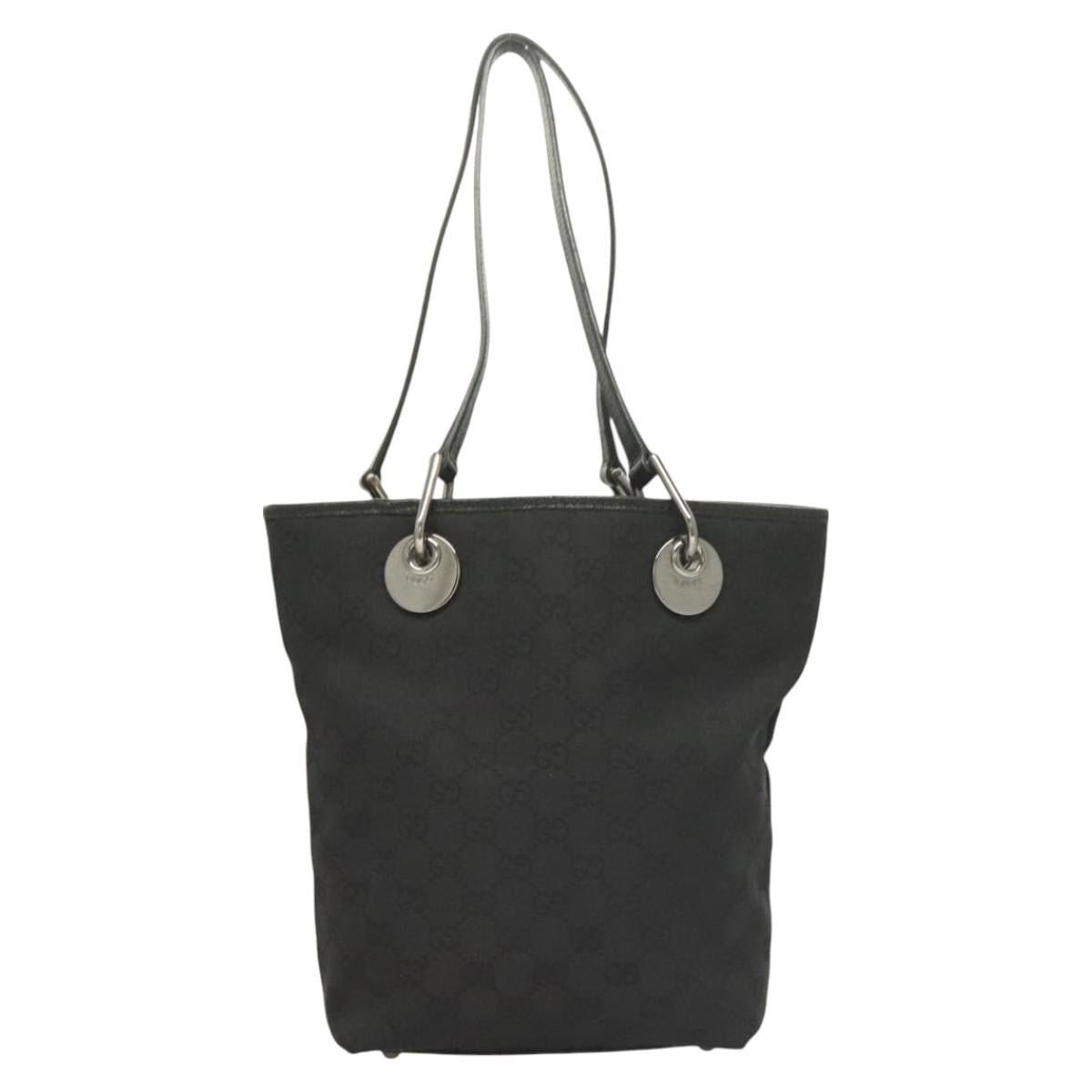 GUCCI GG Canvas Tote Bag Black 120840 Auth BA3441