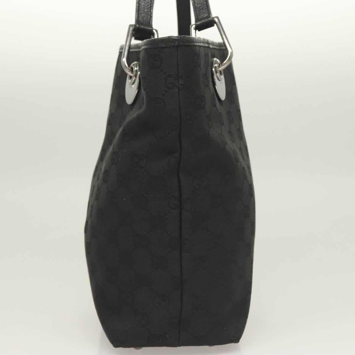 GUCCI GG Canvas Tote Bag Black 120840 Auth BA3441