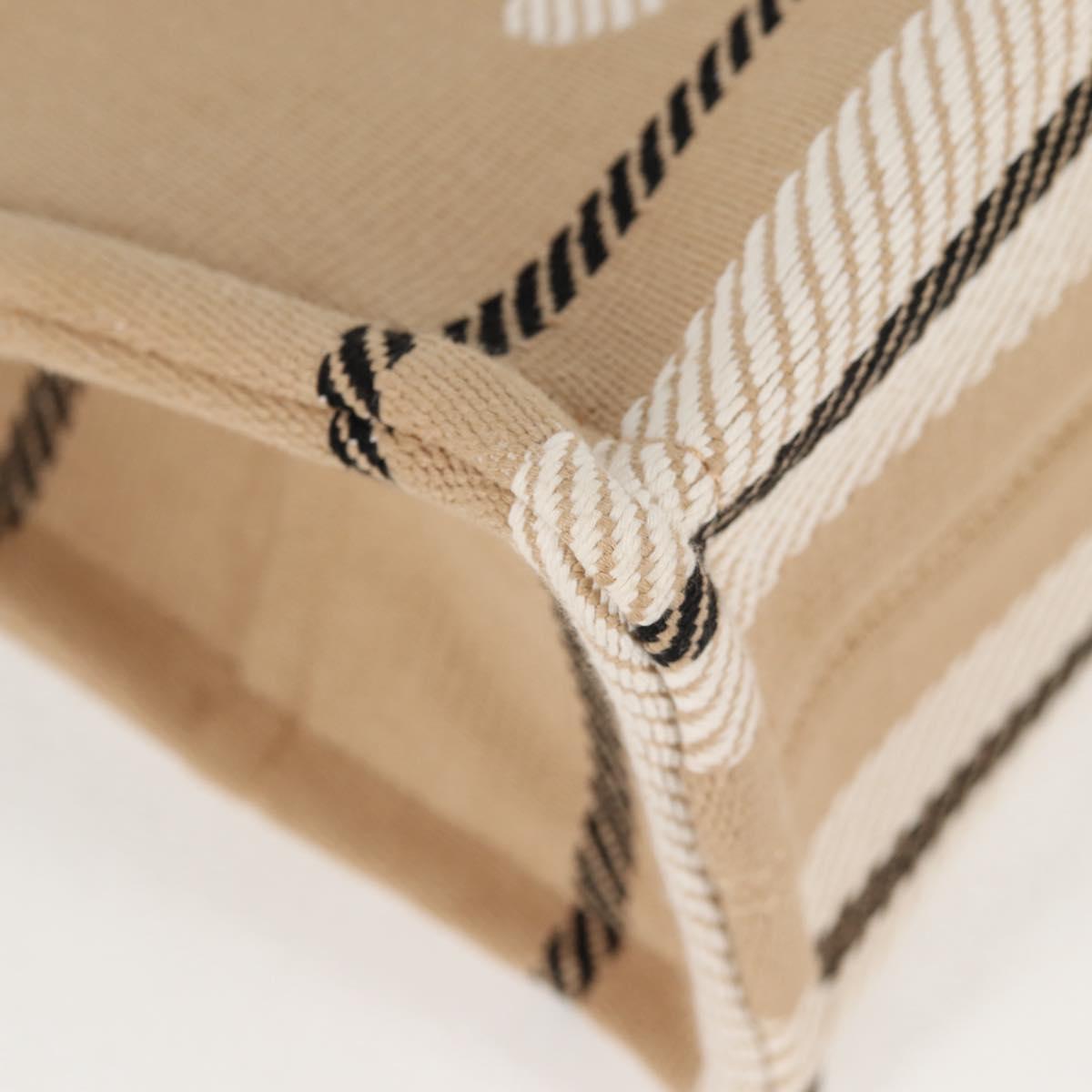 CELINE Triomphe Small Cabas Tice Tote Bag Canvas Beige Gold Auth BA3442M