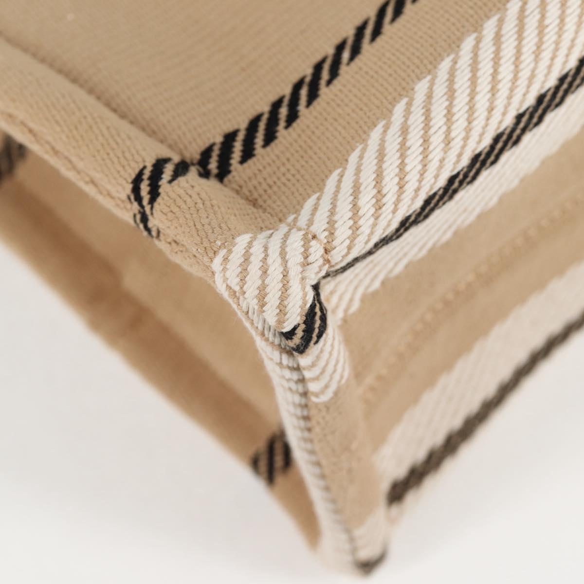 CELINE Triomphe Small Cabas Tice Tote Bag Canvas Beige Gold Auth BA3442M