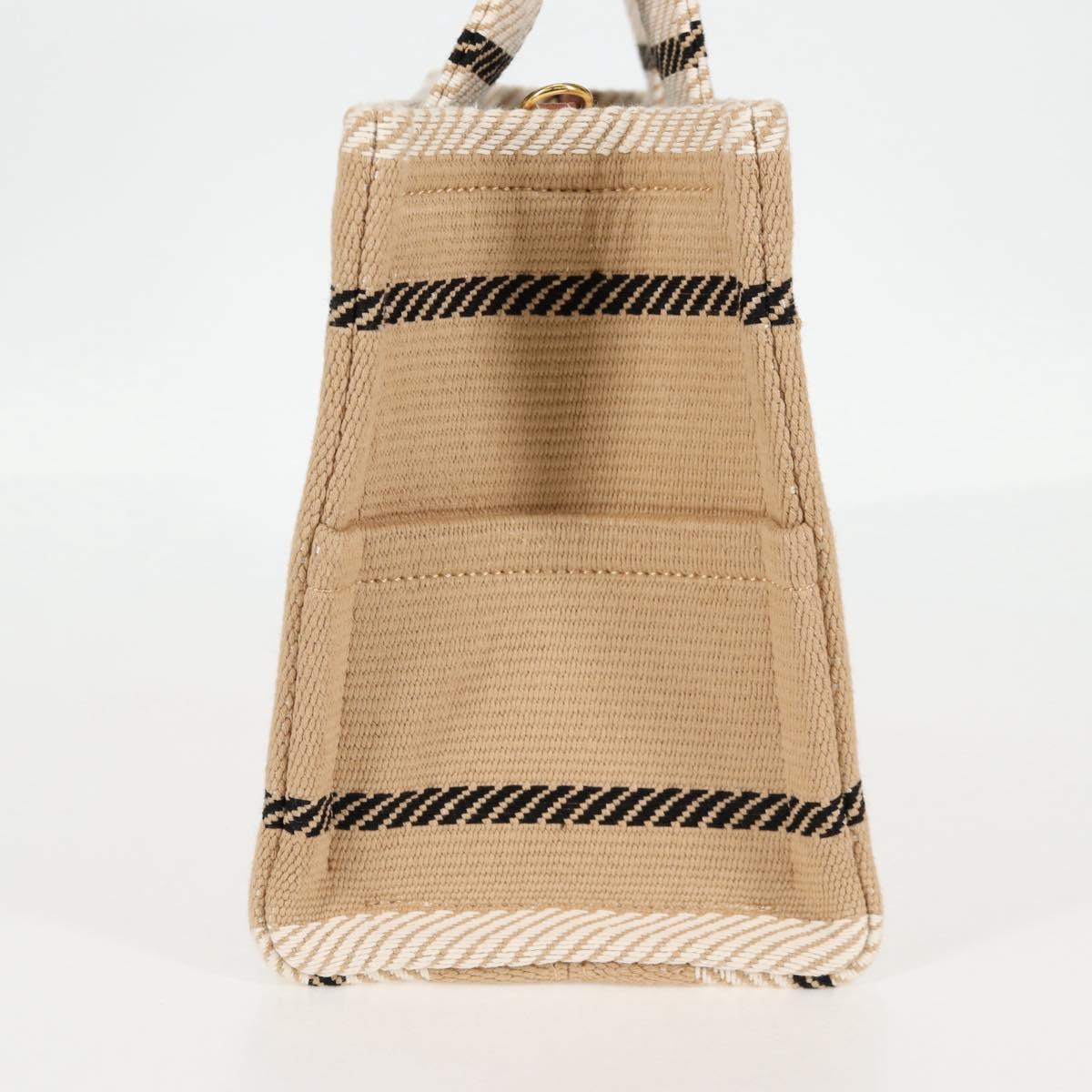 CELINE Triomphe Small Cabas Tice Tote Bag Canvas Beige Gold Auth BA3442M