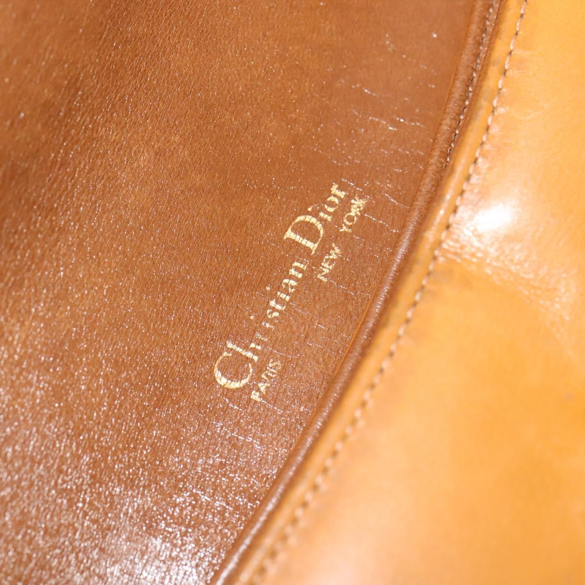 Christian Dior Shoulder Bag Leather Beige Gold Auth BA3445