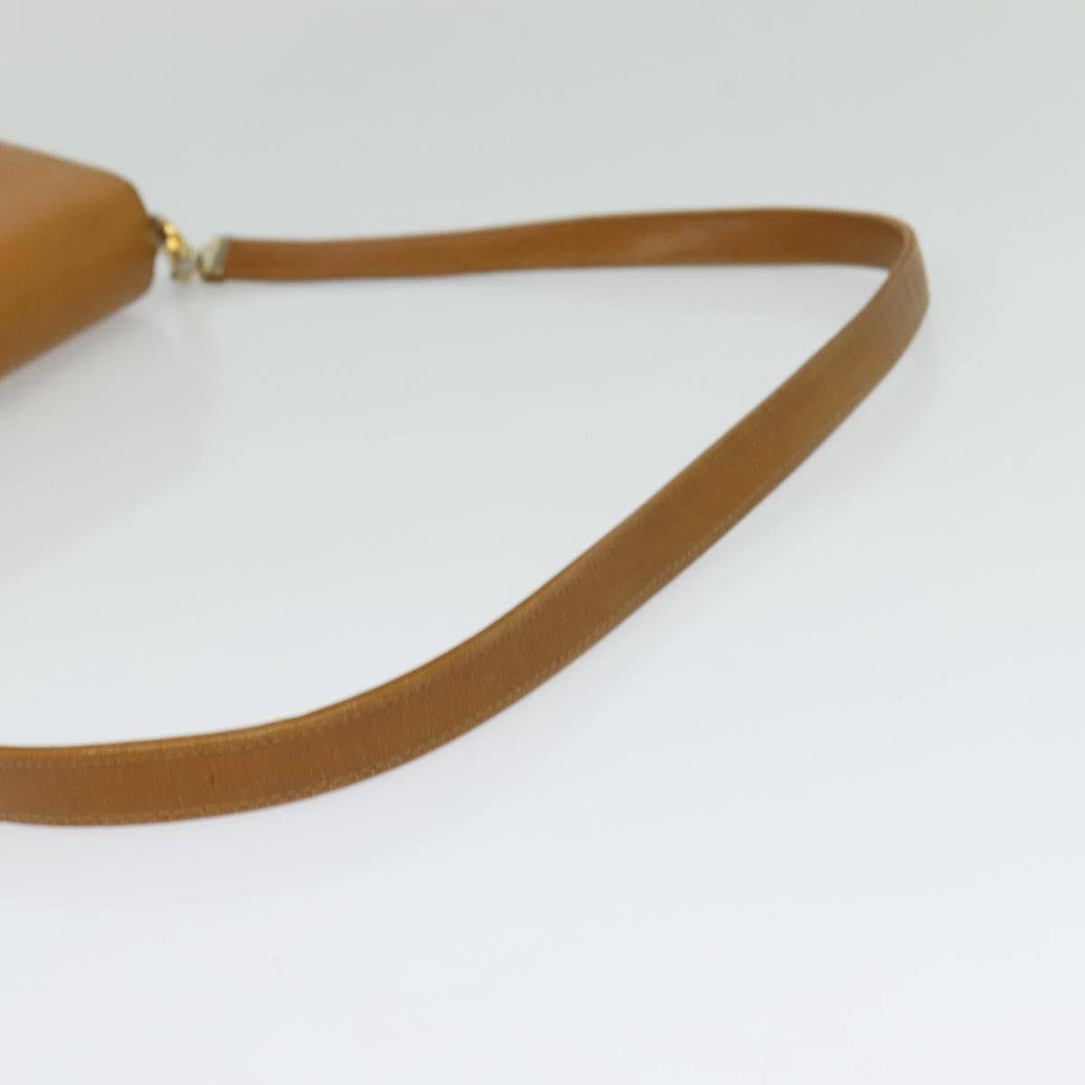 Christian Dior Shoulder Bag Leather Beige Gold Auth BA3445