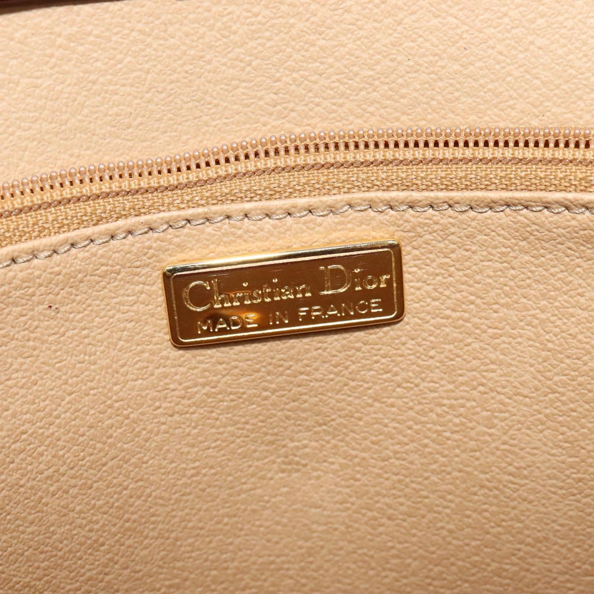 Christian Dior Trotter Canvas Shoulder Bag Red Gold Auth BA3450