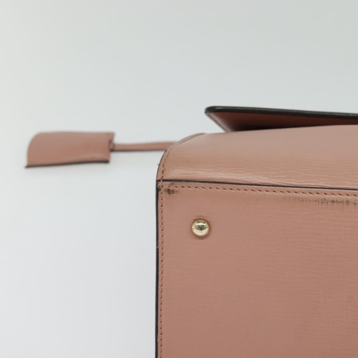 Salvatore Ferragamo Vala Hand Bag Leather 2way Pink Gold Auth BA3463