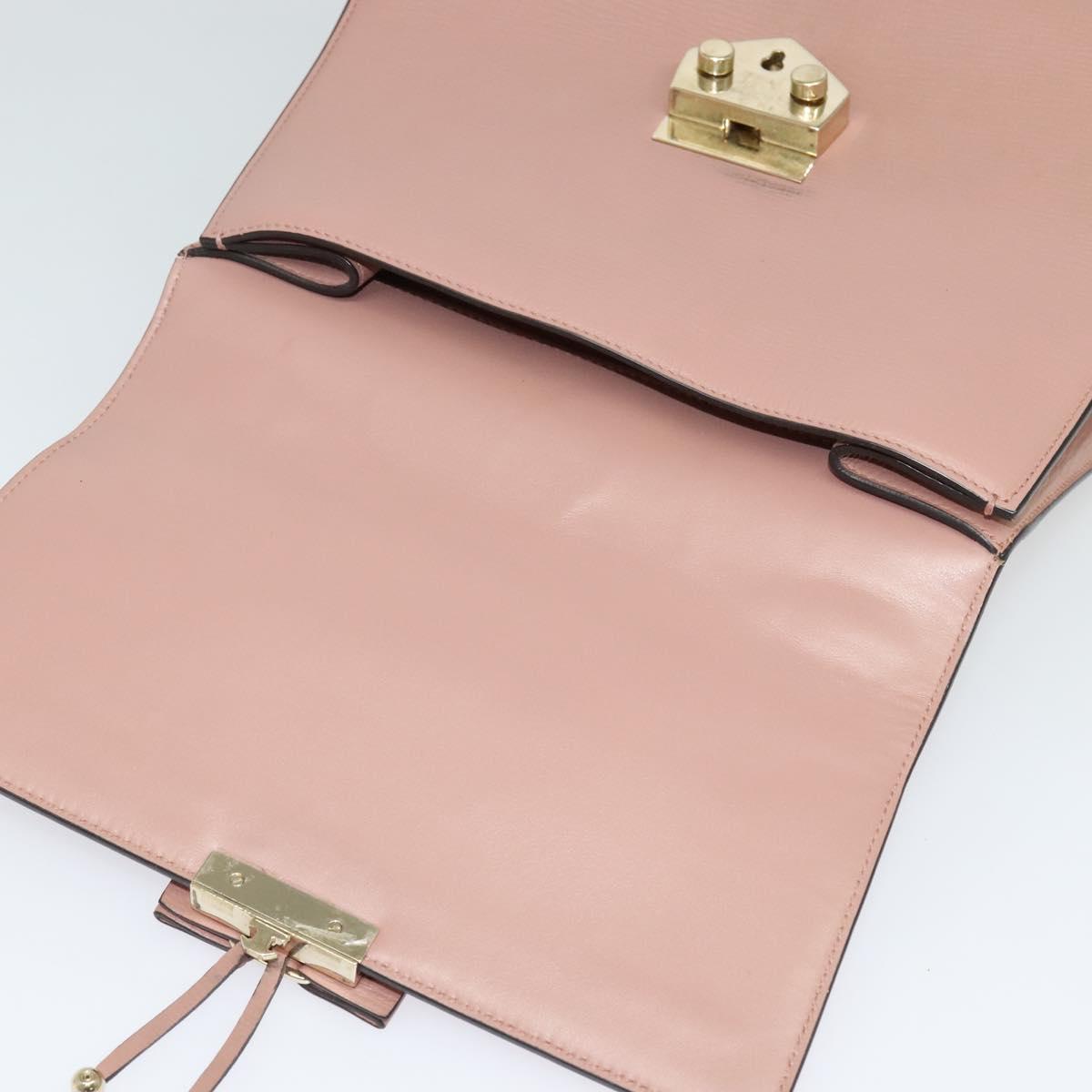 Salvatore Ferragamo Vala Hand Bag Leather 2way Pink Gold Auth BA3463