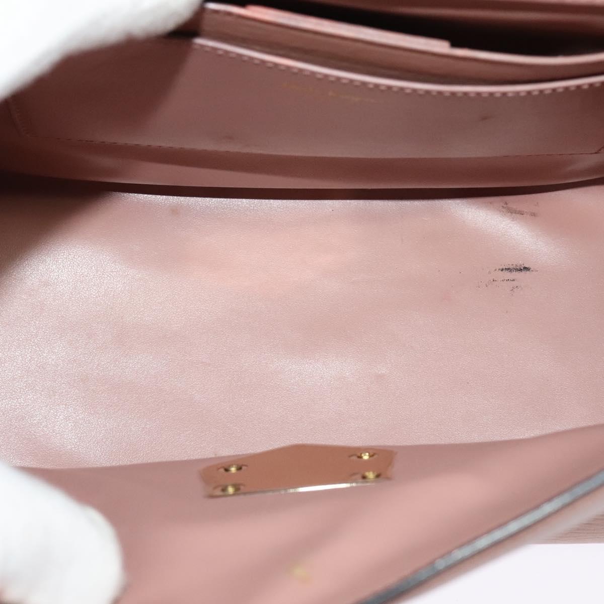 Salvatore Ferragamo Vala Hand Bag Leather 2way Pink Gold Auth BA3463