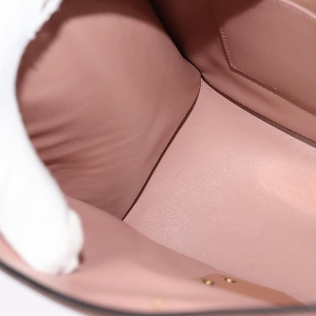 Salvatore Ferragamo Vala Hand Bag Leather 2way Pink Gold Auth BA3463