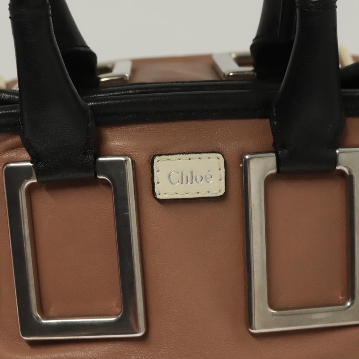 Chloe Etel Hand Bag Leather 2way Pink Silver Auth BA3474