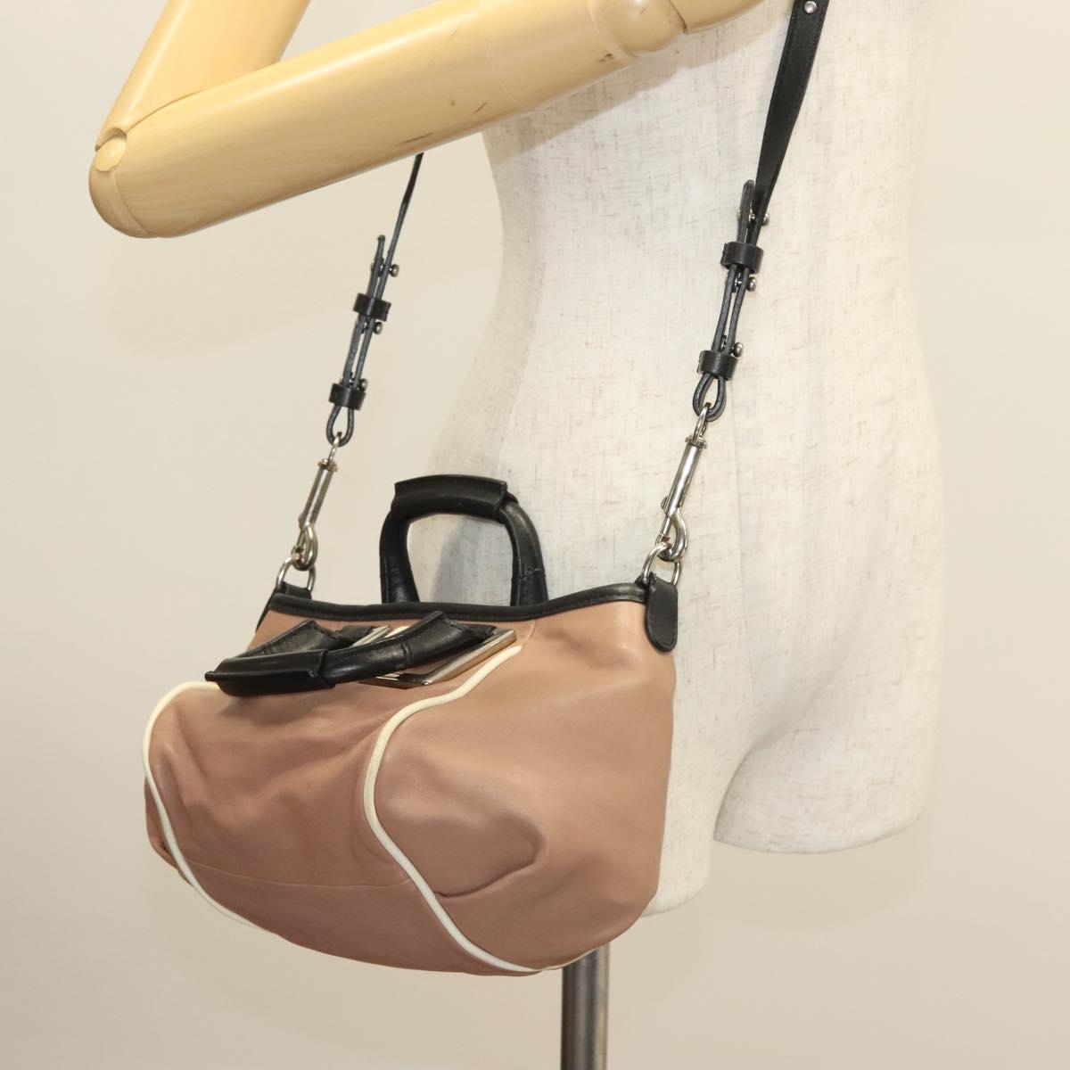 Chloe Etel Hand Bag Leather 2way Pink Silver Auth BA3474