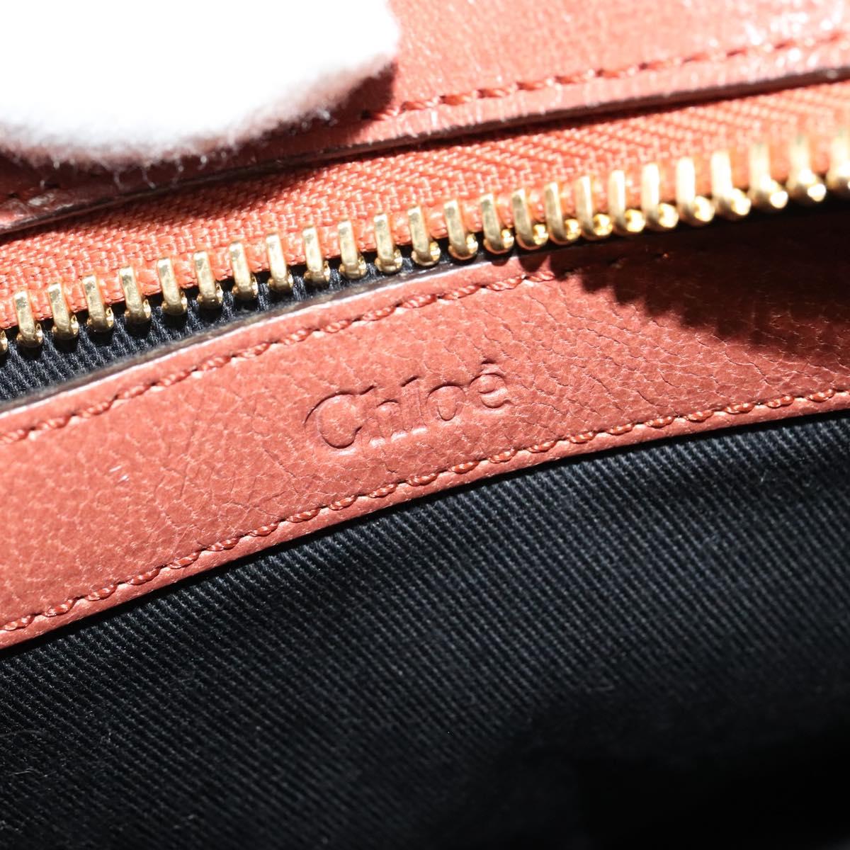 Chloe Etel Hand Bag Leather 2way Pink Gold Auth BA3475