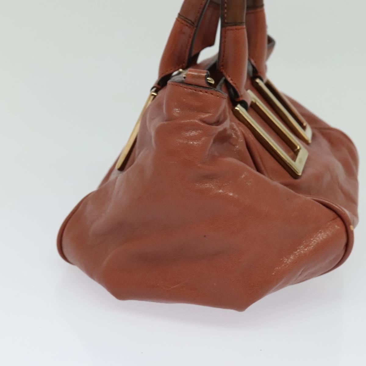 Chloe Etel Hand Bag Leather 2way Pink Gold Auth BA3475