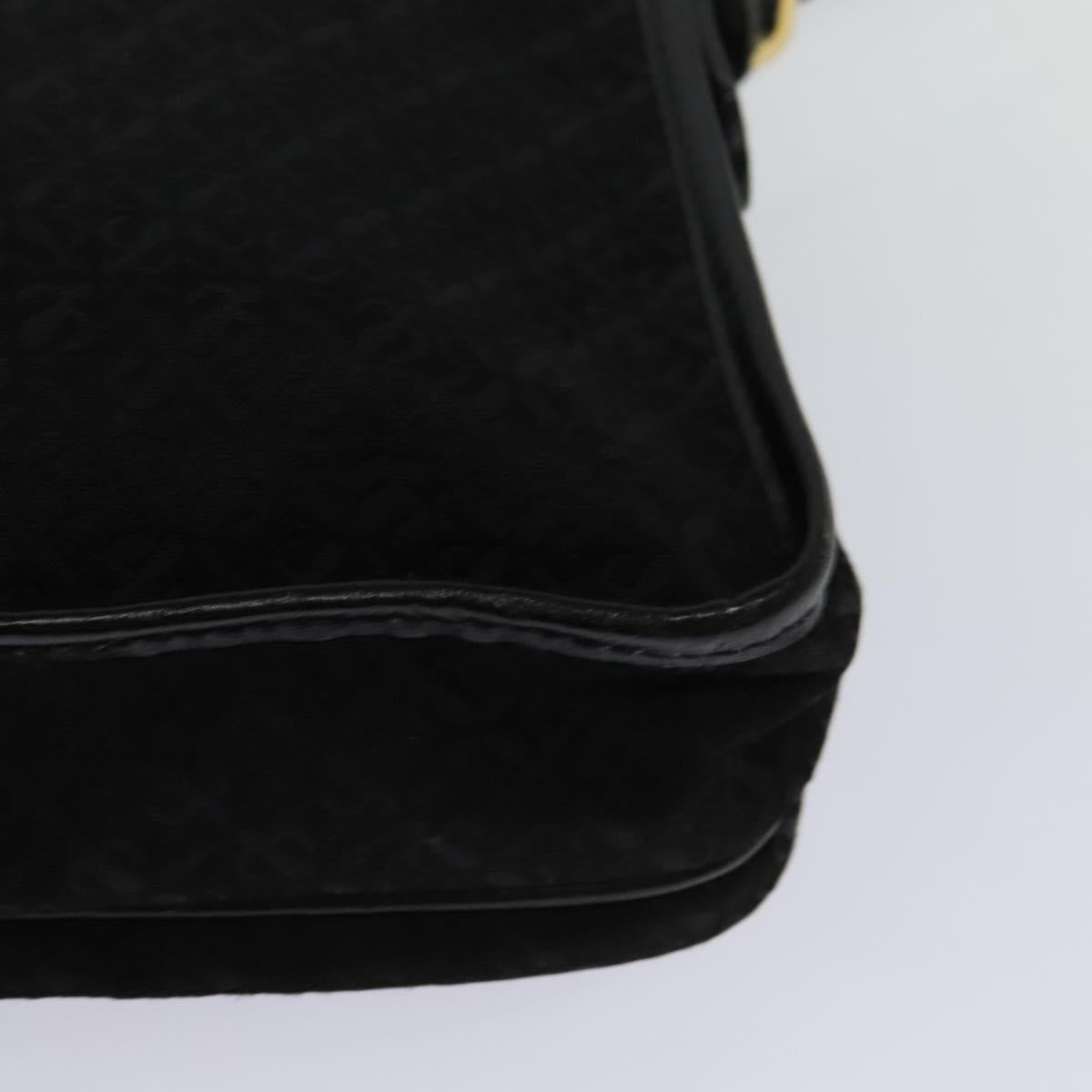 LOEWE Anagram Shoulder Bag Canvas Black Gold Auth BA3478