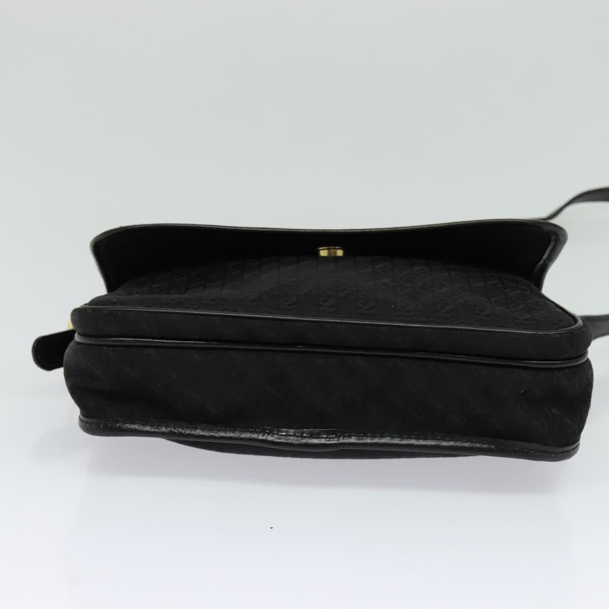 LOEWE Anagram Shoulder Bag Canvas Black Gold Auth BA3478