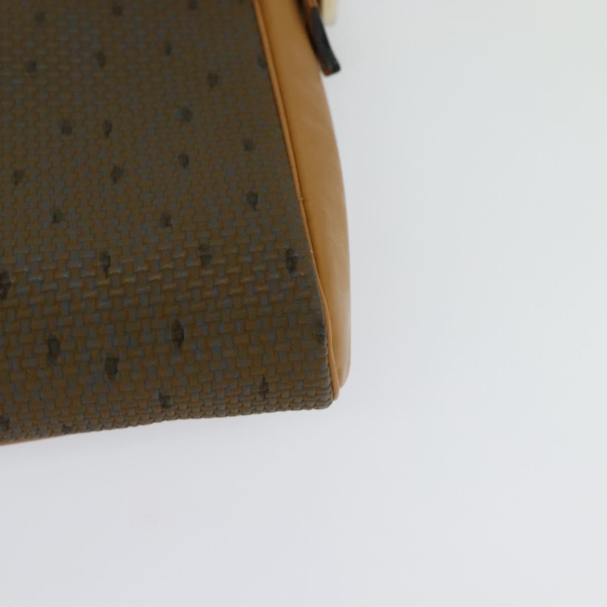 SAINT LAURENT Shoulder Bag PVC Beige Gold Auth BA3479