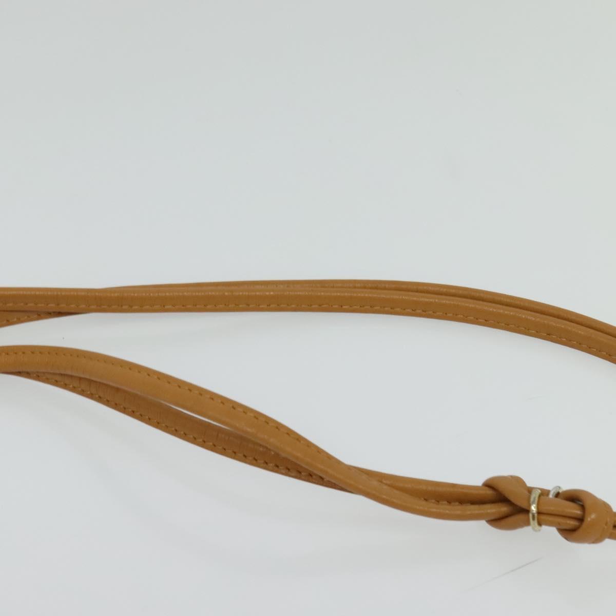 SAINT LAURENT Shoulder Bag PVC Beige Gold Auth BA3479