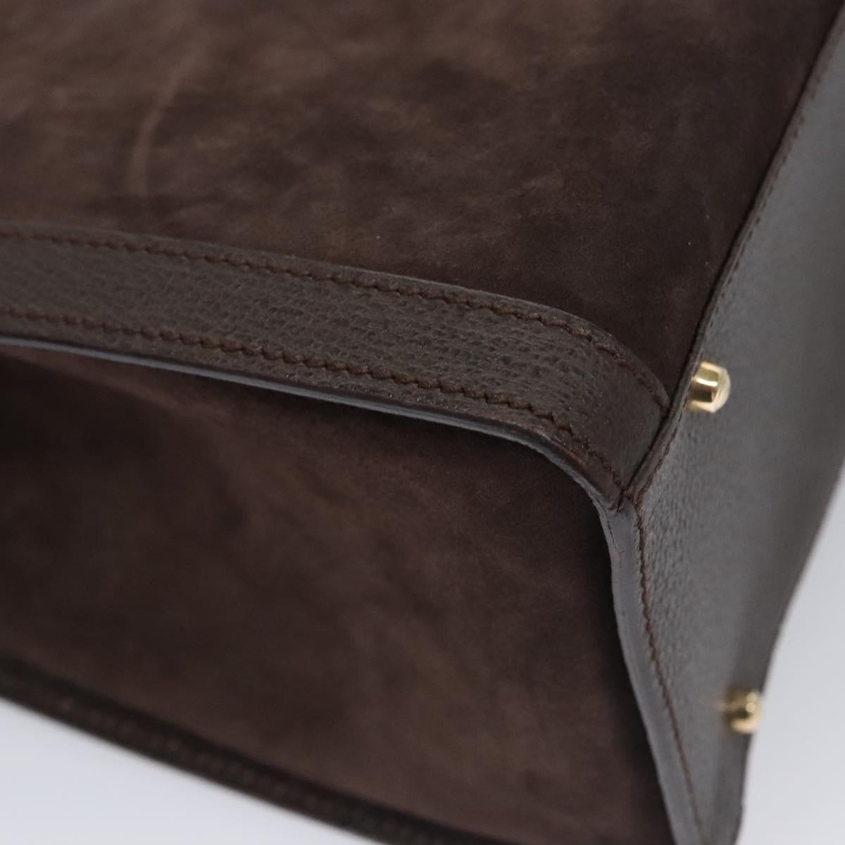 GUCCI Bamboo Hand Bag Suede Brown Gold 002 2853 0260 0 Auth BA348