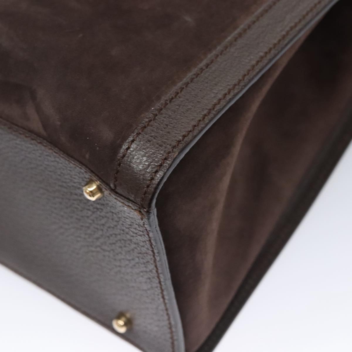 GUCCI Bamboo Hand Bag Suede Brown Gold 002 2853 0260 0 Auth BA348