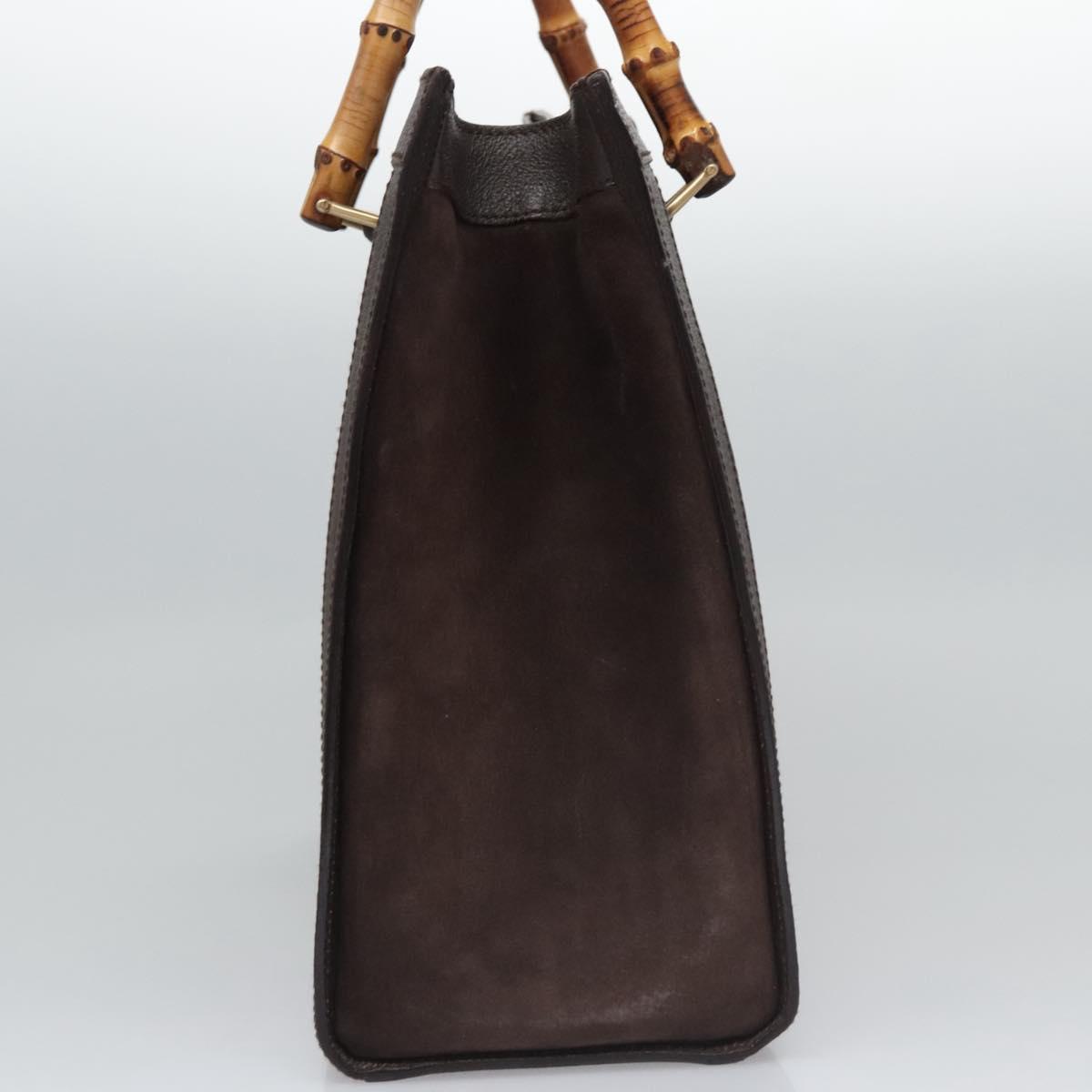 GUCCI Bamboo Hand Bag Suede Brown Gold 002 2853 0260 0 Auth BA348