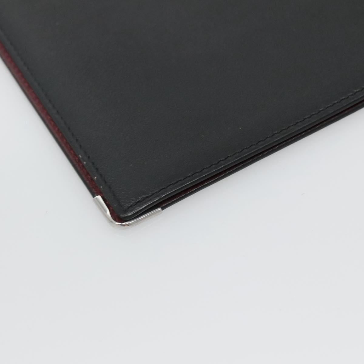CARTIER Note Cover Leather Black Auth BA3480