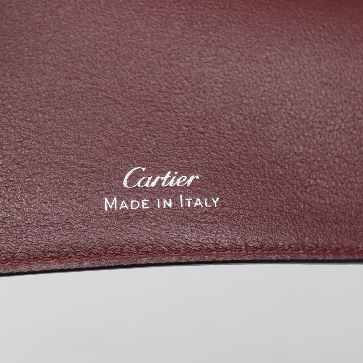 CARTIER Note Cover Leather Black Auth BA3480
