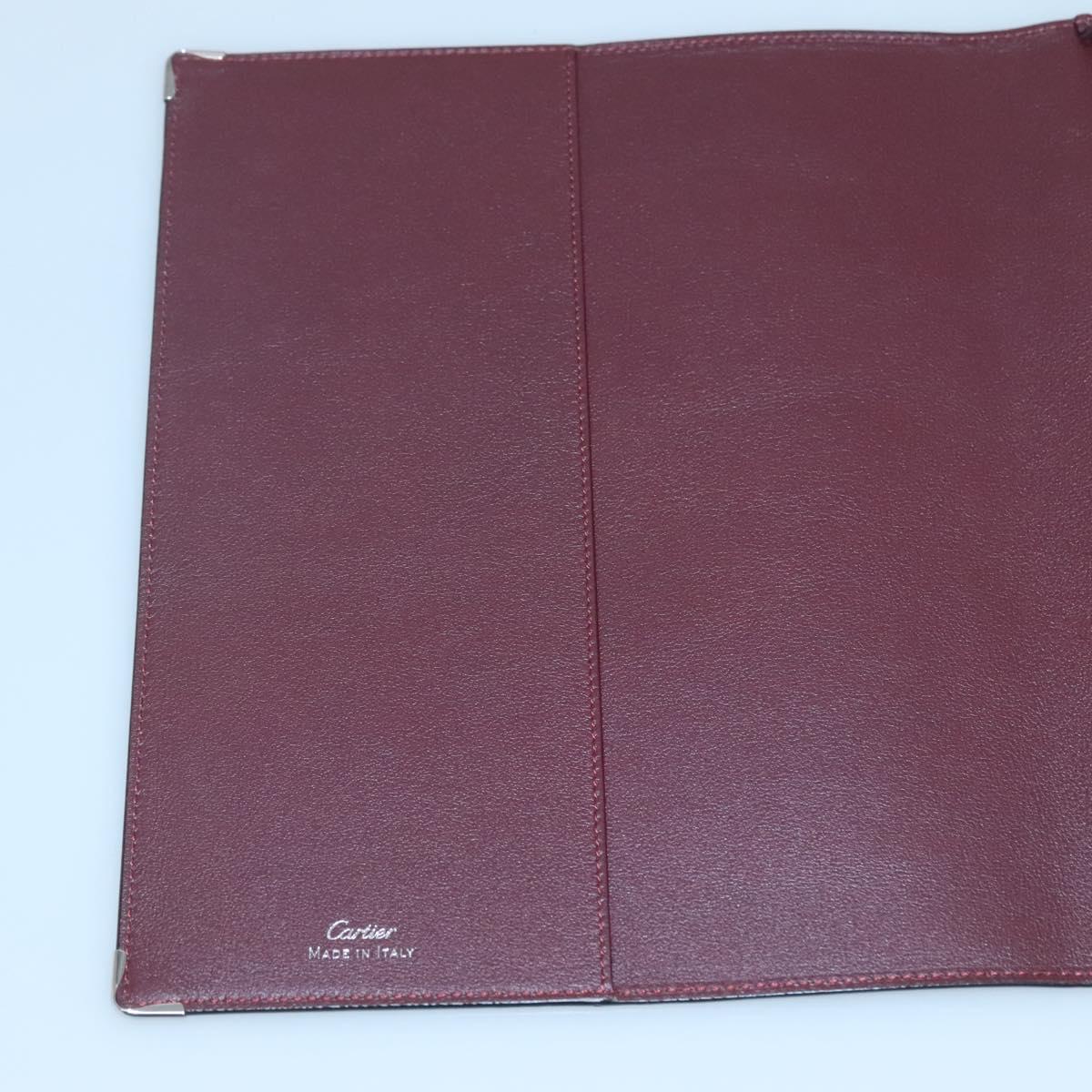 CARTIER Note Cover Leather Black Auth BA3480