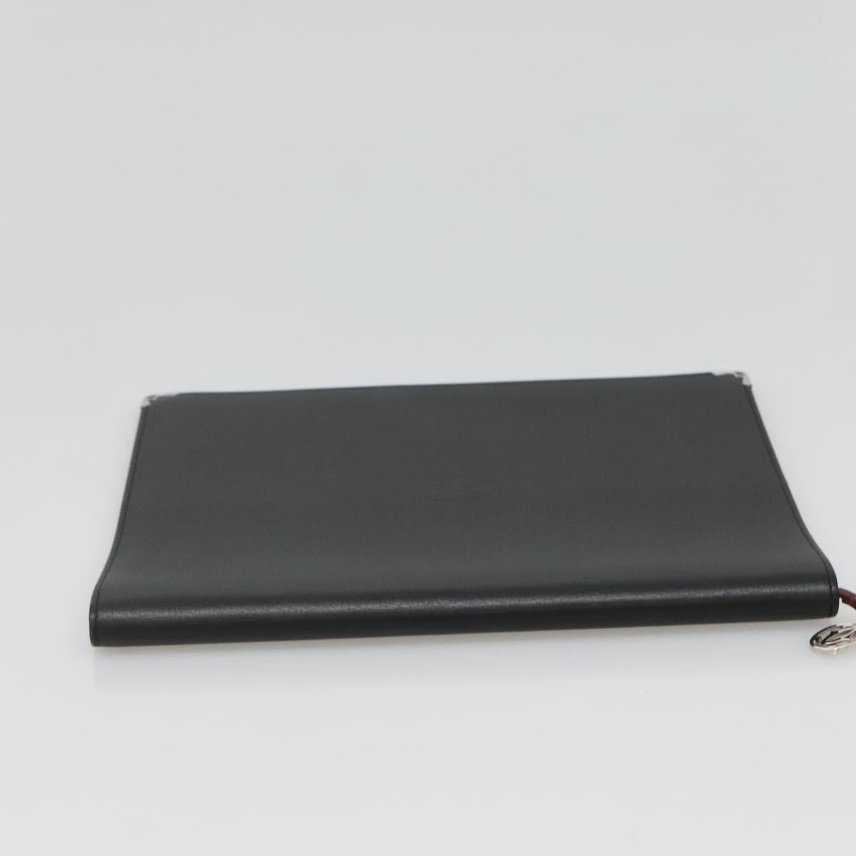 CARTIER Note Cover Leather Black Auth BA3480
