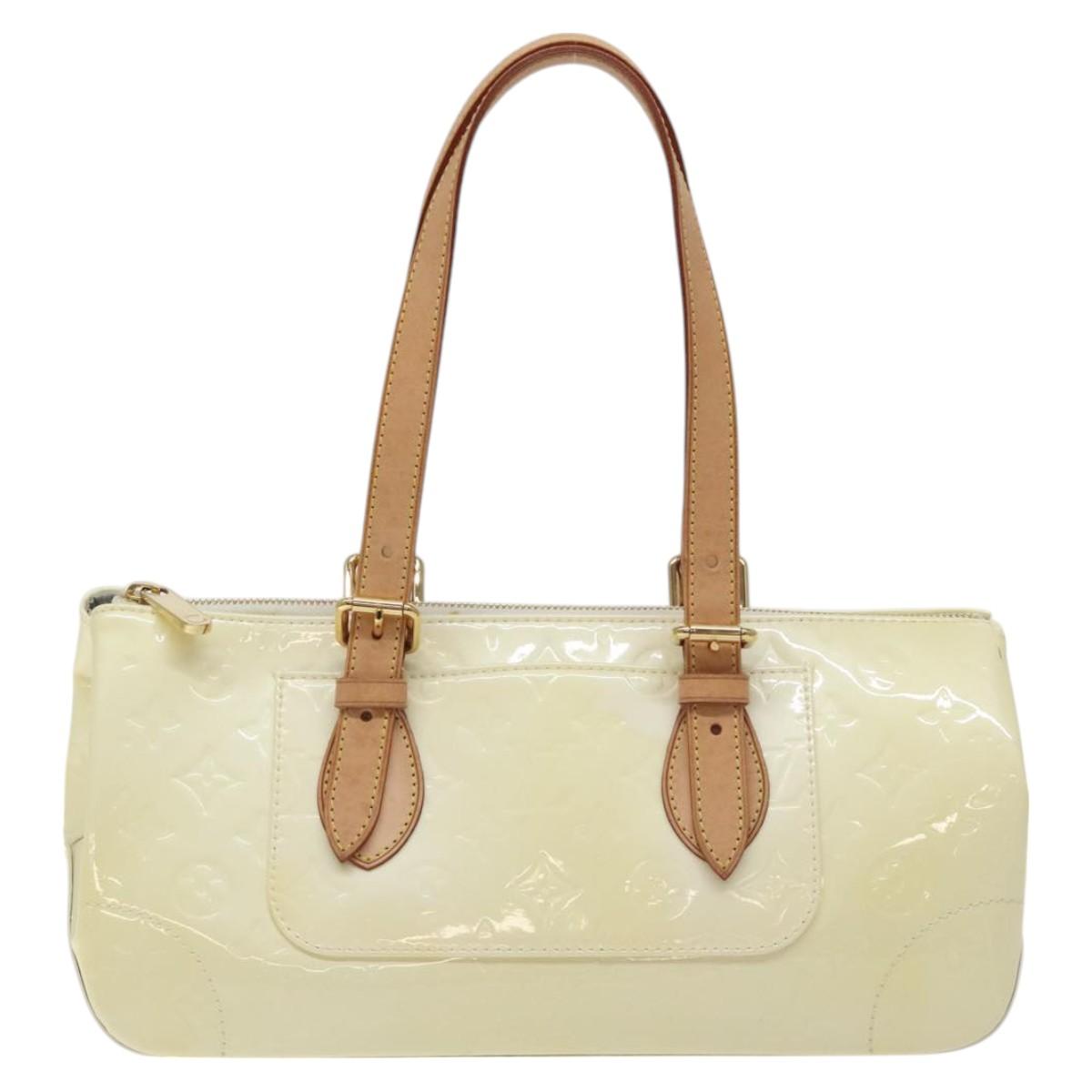LOUIS VUITTON Monogram Vernis Rosewood Avenue Hand Bag Perle M93508 Auth BA3496