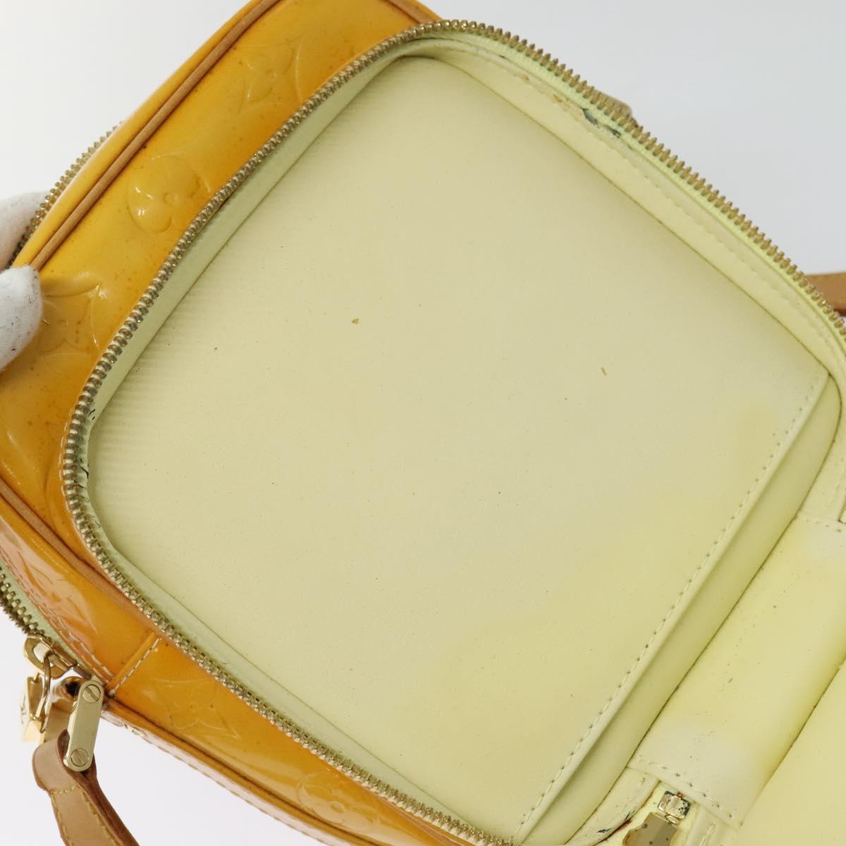LOUIS VUITTON Monogram Vernis Wooster Bag Lime Yellow M91075 LV Auth BA3504