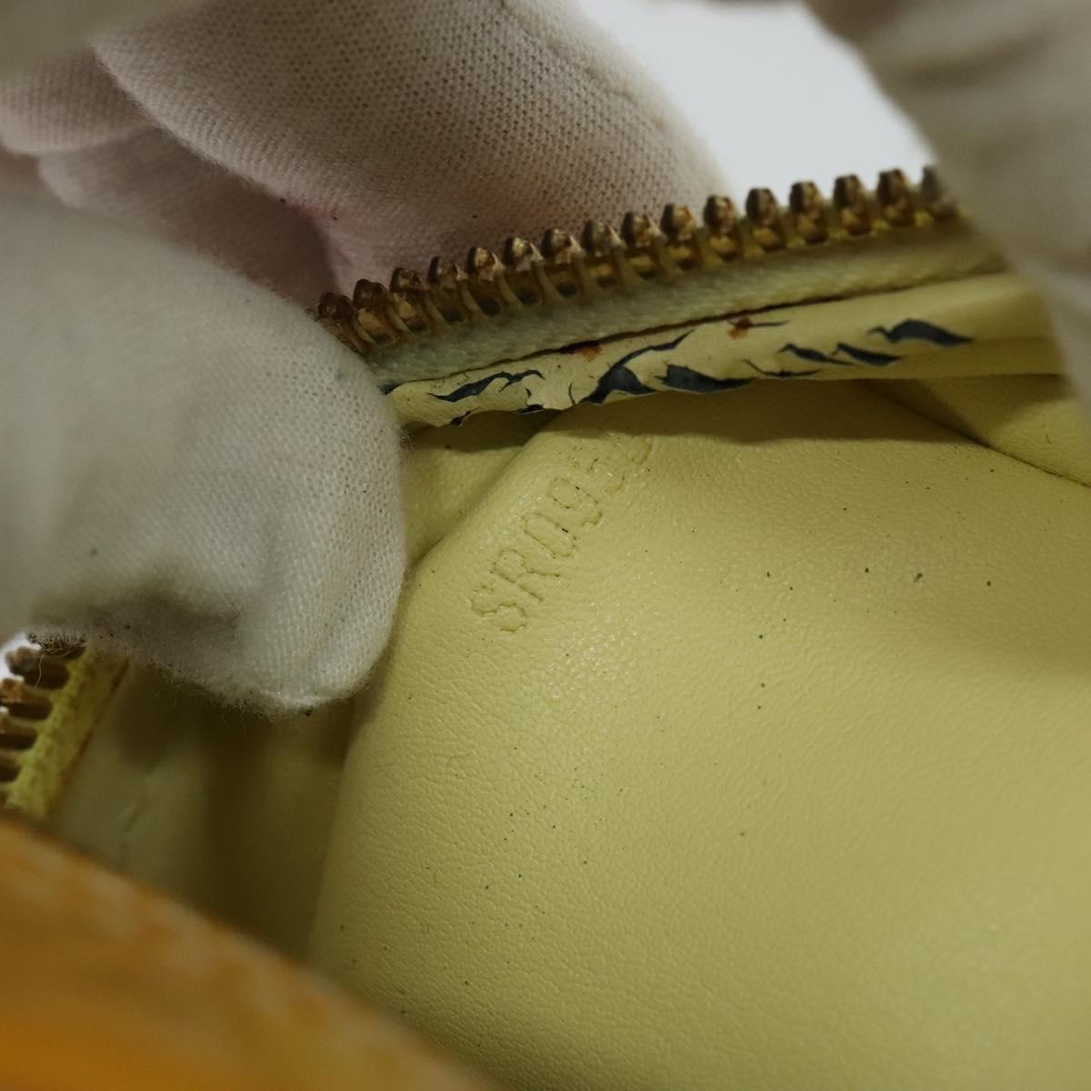 LOUIS VUITTON Monogram Vernis Wooster Bag Lime Yellow M91075 LV Auth BA3504