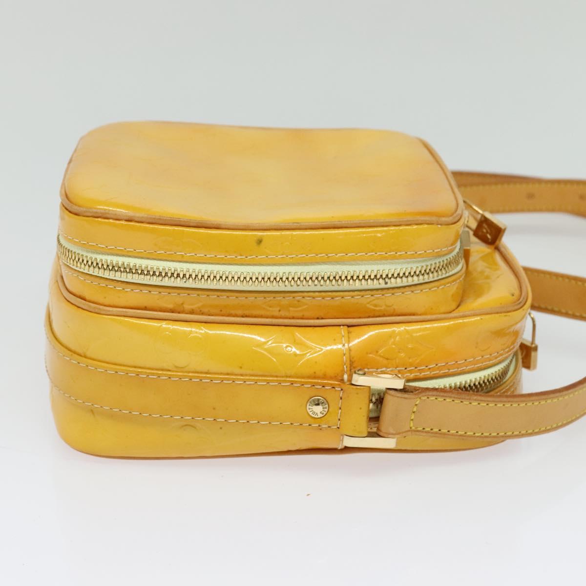 LOUIS VUITTON Monogram Vernis Wooster Bag Lime Yellow M91075 LV Auth BA3504