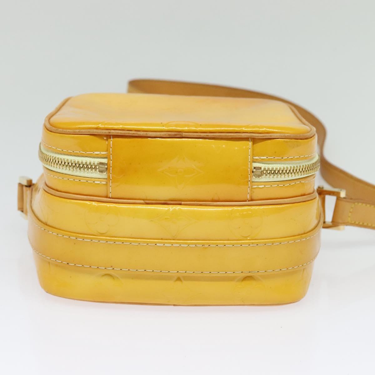 LOUIS VUITTON Monogram Vernis Wooster Bag Lime Yellow M91075 LV Auth BA3504