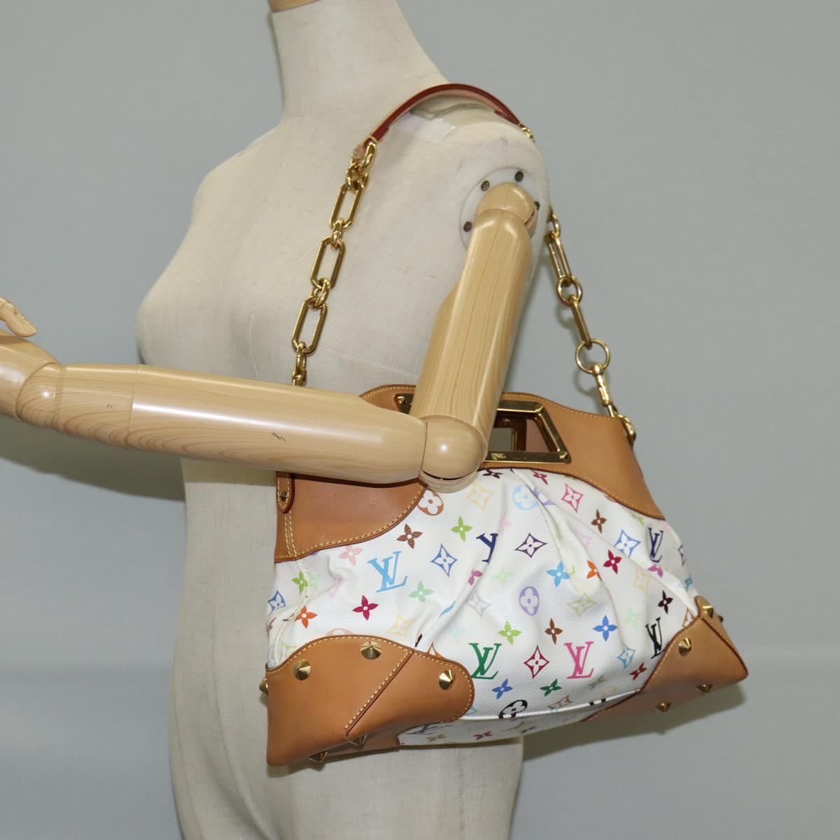LOUIS VUITTON Monogram Multicolor Judy MM Bag 2Way White M40255 LV Auth BA3511V