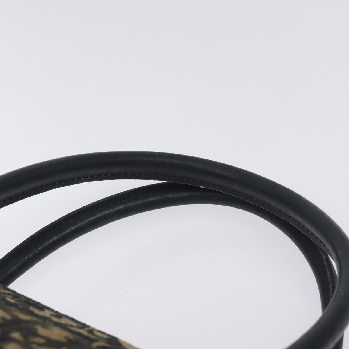 Christian Dior Trotter Canvas Hand Bag Navy Gold Auth BA3516