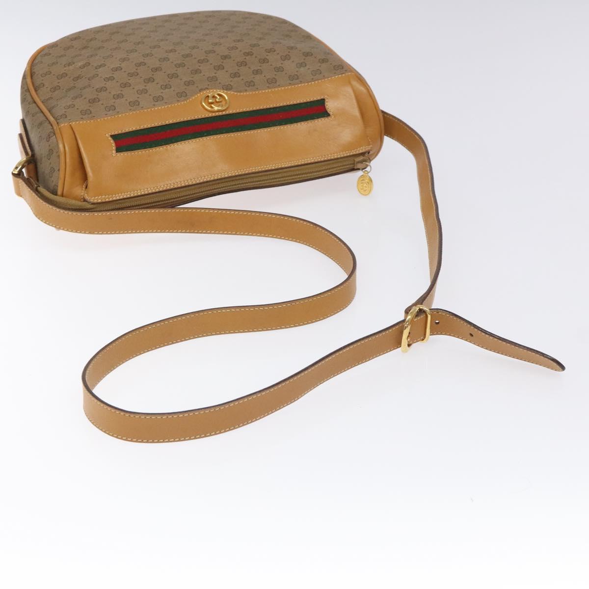 GUCCI Micro GG Supreme Web Sherry Line Bag PVC Brown 001 115 0918 Auth BA352