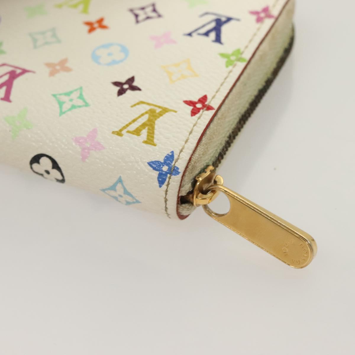 LOUIS VUITTON Monogram Multicolor Zippy Coin Purse White M93741 LV Auth BA3531