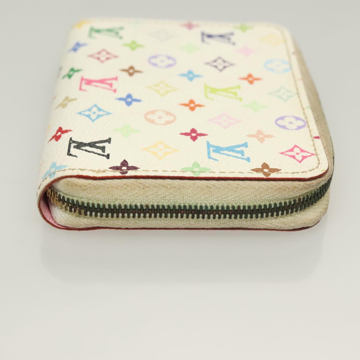 LOUIS VUITTON Monogram Multicolor Zippy Coin Purse White M93741 LV Auth BA3531