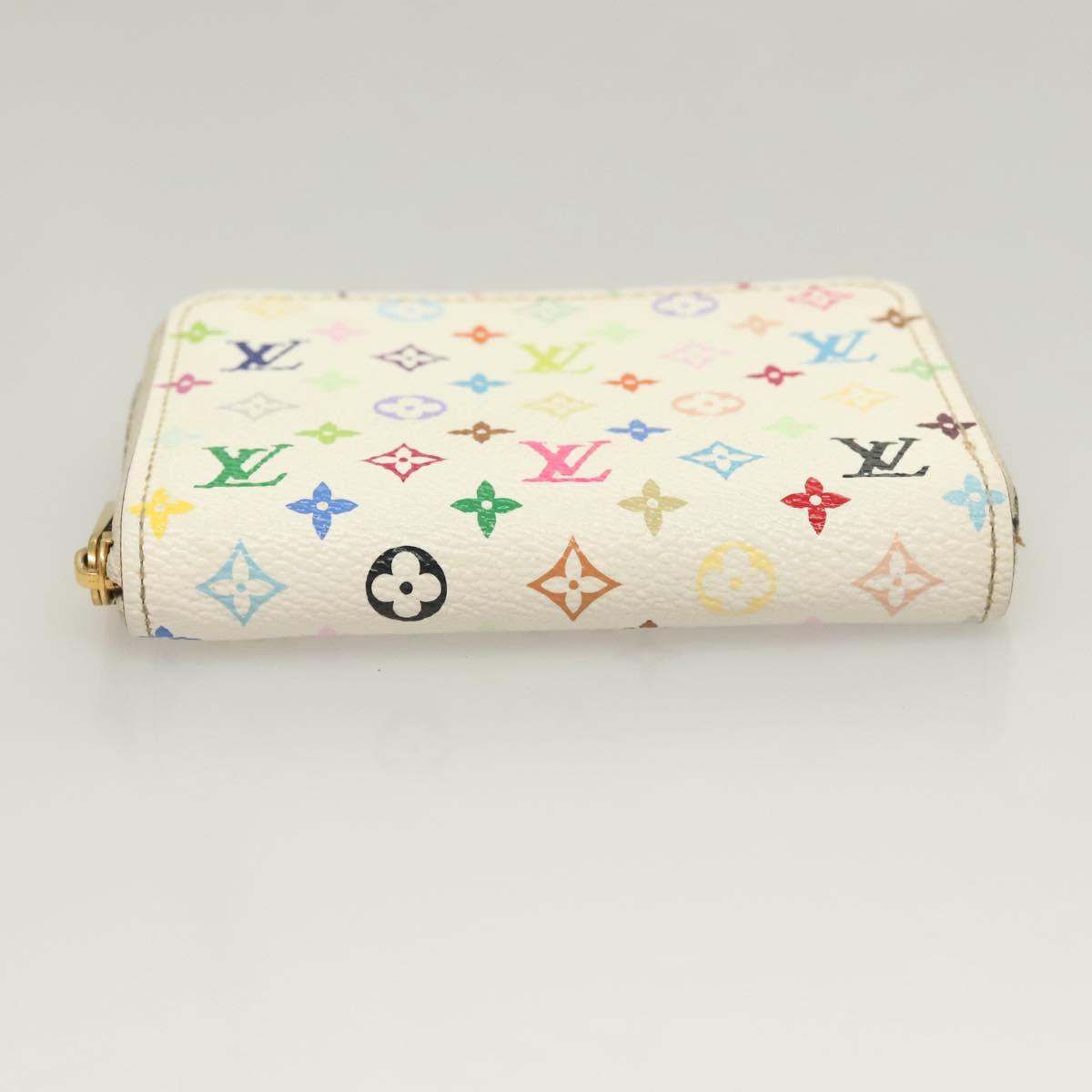 LOUIS VUITTON Monogram Multicolor Zippy Coin Purse White M93741 LV Auth BA3531
