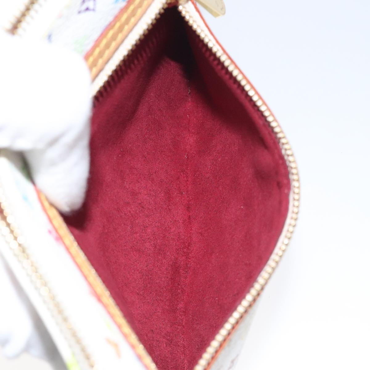 LOUIS VUITTON Monogram Multicolor Pochette GM Pouch White M60027 Auth BA3532V