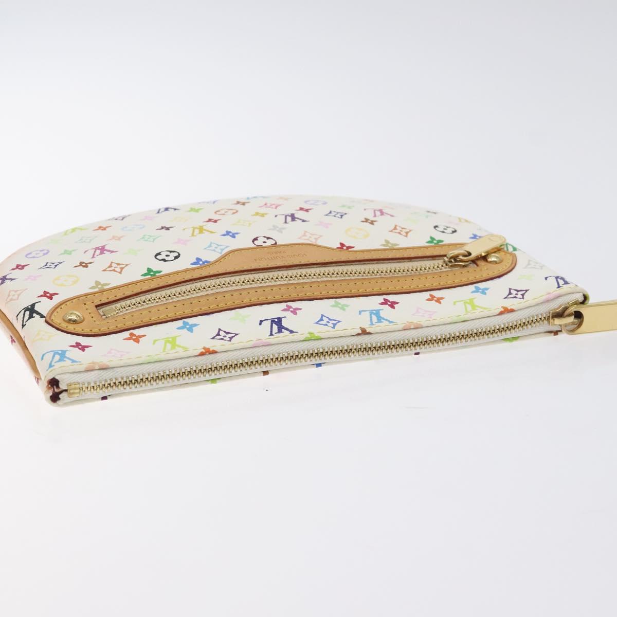 LOUIS VUITTON Monogram Multicolor Pochette GM Pouch White M60027 Auth BA3532V