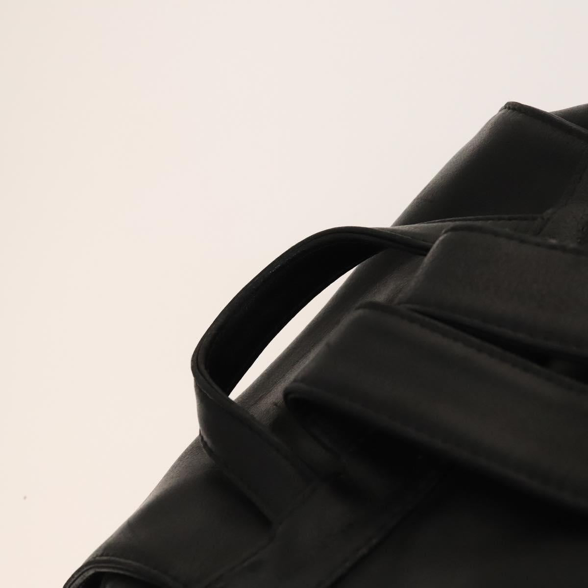 Gianni Versace Backpack Leather Black Gold Auth BA3548