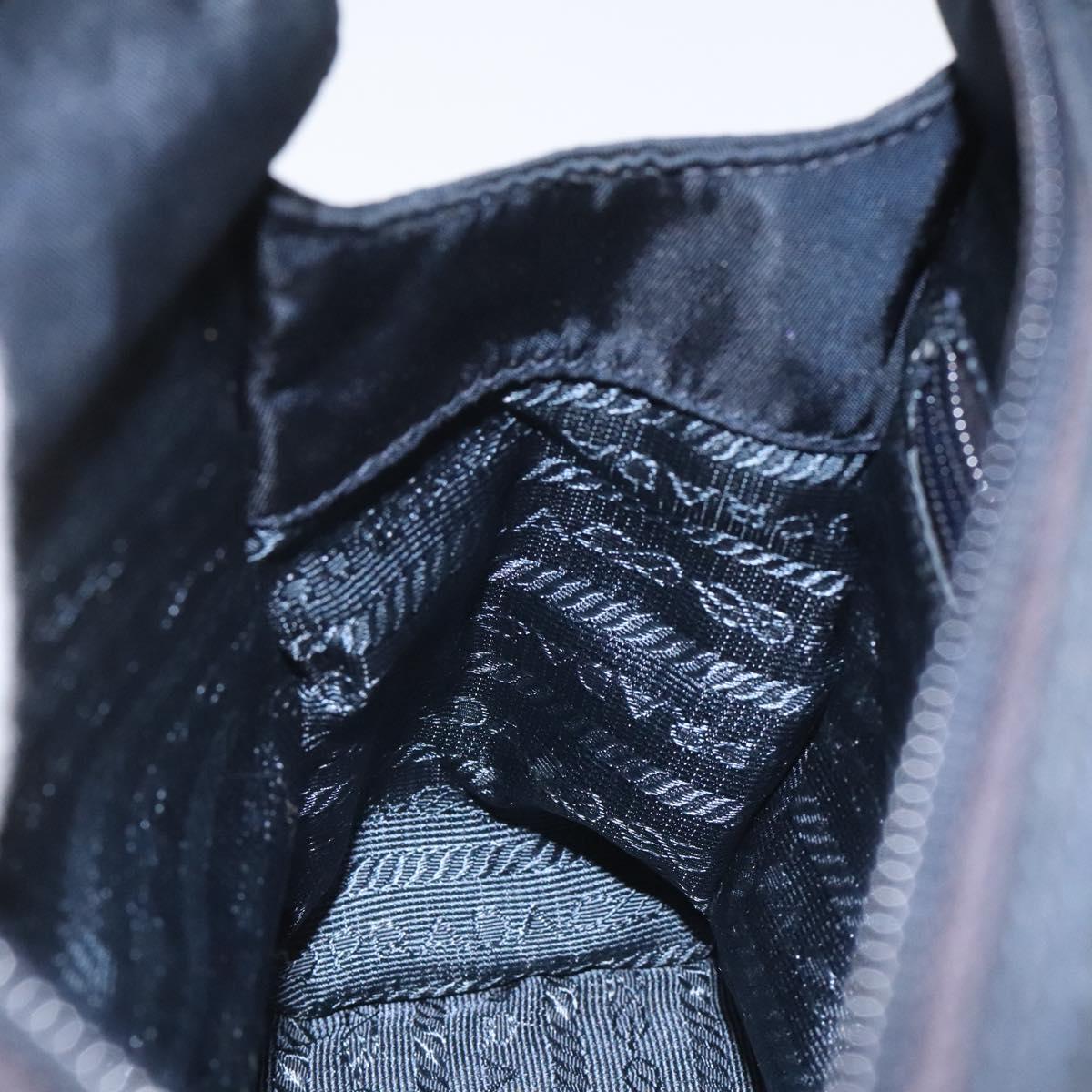 PRADA Hand Bag Nylon Navy Gold Auth BA355