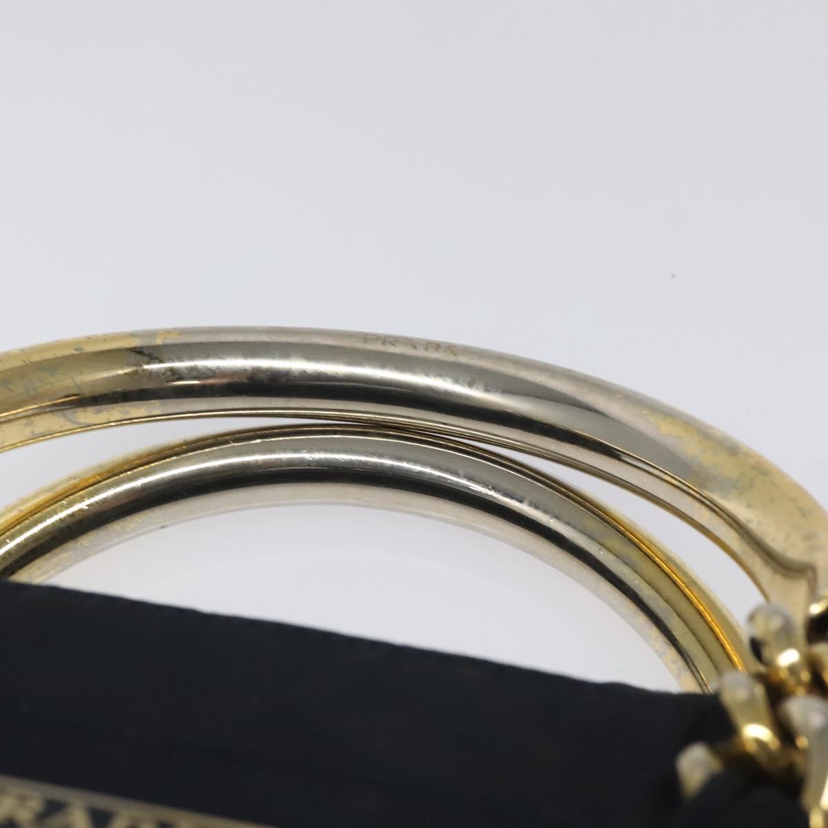 PRADA Hand Bag Nylon Navy Gold Auth BA355