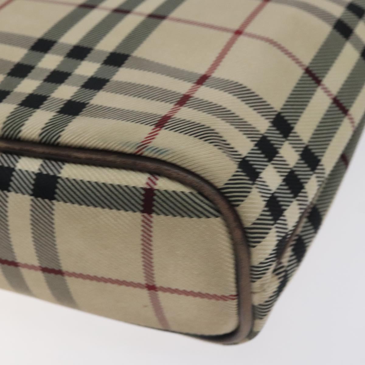 BURBERRY Nova Check Hand Bag Canvas Beige Auth BA3554