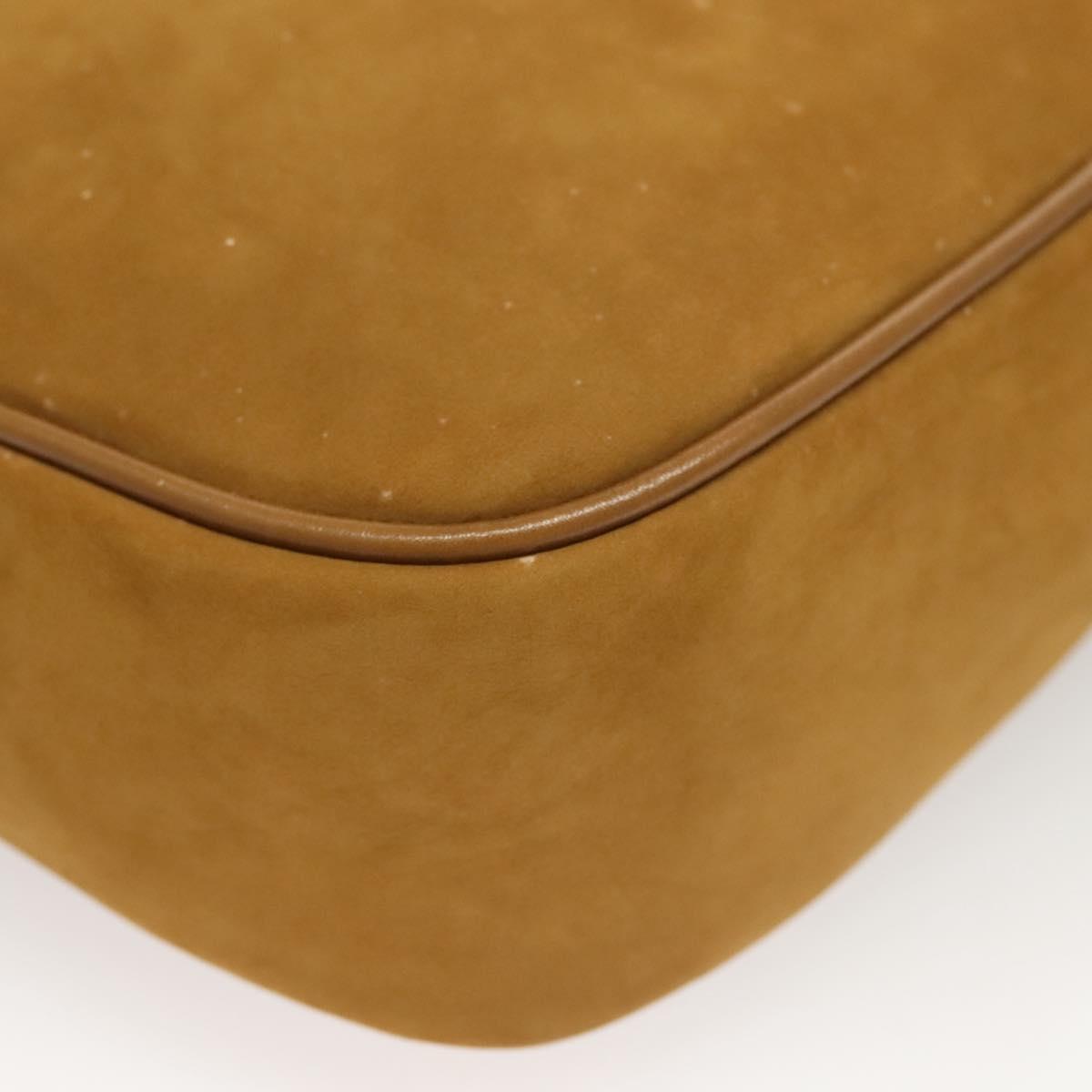 Salvatore Ferragamo Shoulder Bag Suede Brown Gold Auth BA3556