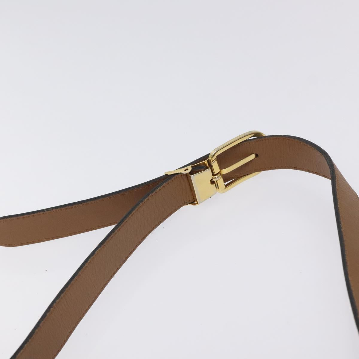 Christian Dior Shoulder Bag Leather Black Gold Auth BA3573